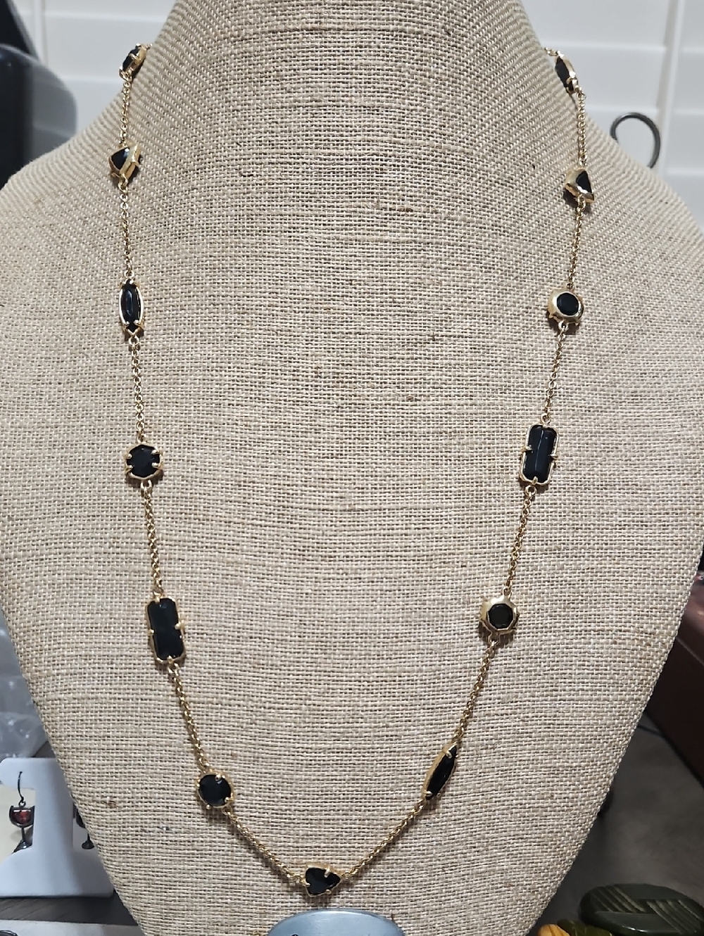 kate spade Gold Station Necklace with Black Accents